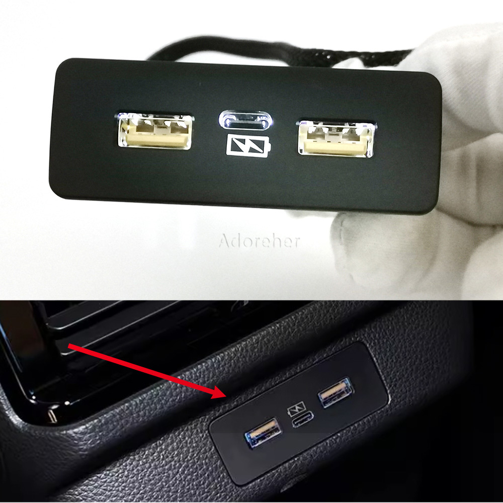 Car Accessories Honda Crv - ホンダCRV、シビック、アコード車用1PCデュアルQC3.0 USBシングルタイプC PD3ポート高速充電器アクセサリー
