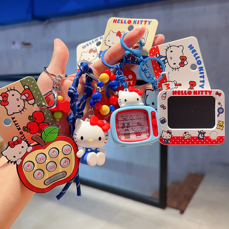 Car Accessories Xmas - アニメハローキティキーホルダー Kt 猫チャームバックパック車のキーリングアニメフィギュアキーリング人形女の子のおもちゃ誕生日クリスマスギフト