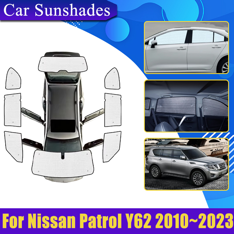 Car Accessories Xmas - フルカバレッジサンシェード日産パトロール Y62 2010 2011 〜 2023