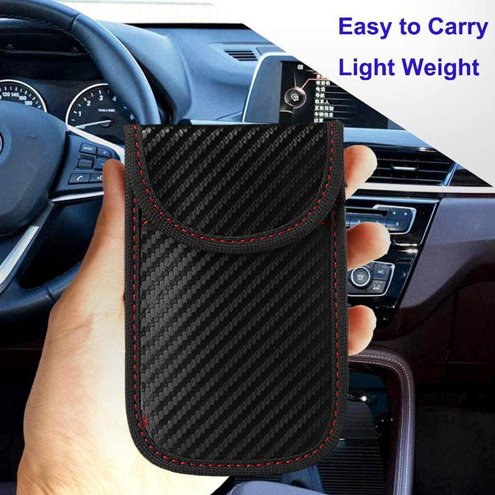 Car Key Signal Blocker - 車のキーシグナルブロッカーケース、盗難防止ファラデーポーチ、RFID遮断バッグ（キーレスエントリーリモートキーとクレジットカード用）