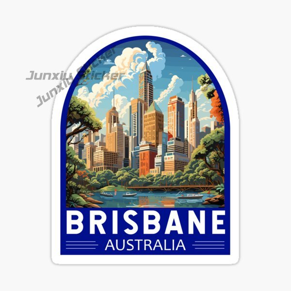 Car Accessories Australia - オーストラリアブリスベン旗ビニール自己粘着車ステッカー風景旅行カーアクセサリー装飾デカール