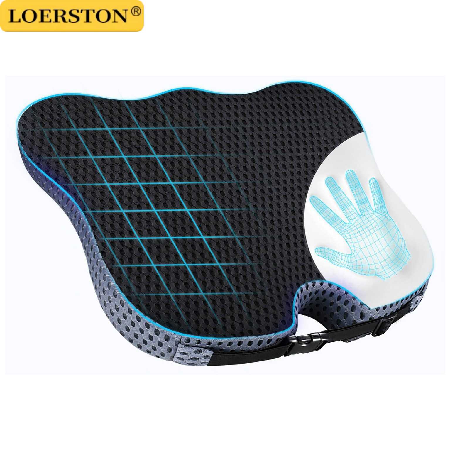 Car Seat Cushion Memory Foam - 滑り止め付き整形外科用メモリーフォーム前立腺クッション、尾骨坐骨神経痛緩和快適チェアカーシート用