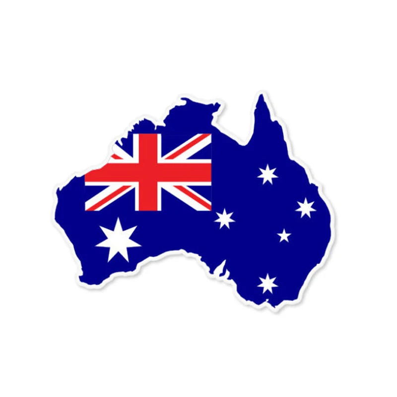 Car Accessories Australia - オーストラリアの地図旗クリエイティブカーステッカー、防水日焼け止め、UV反射アップリケ、カーアクセサリー、新しいデザイン、13cm
