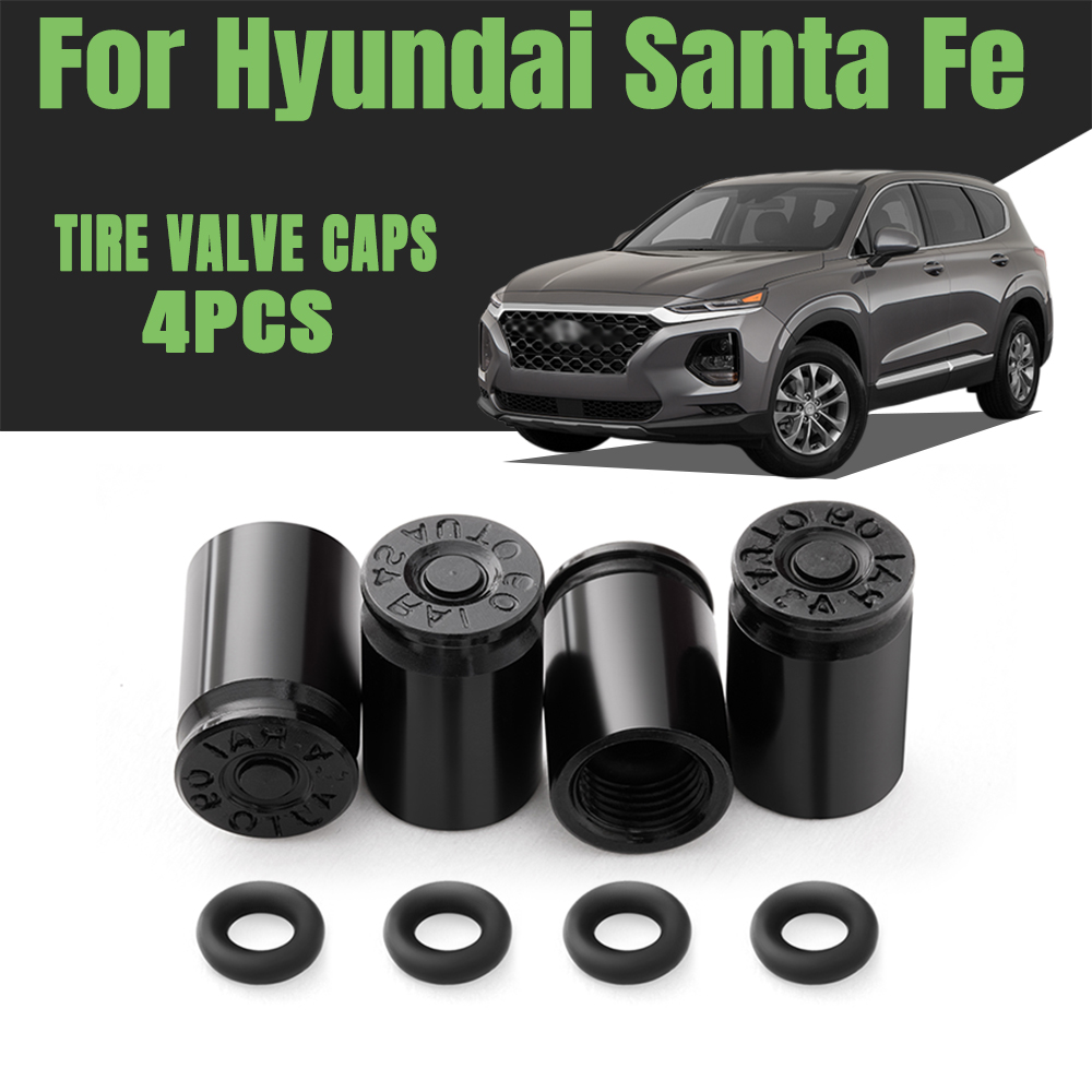 Car Accessories Xmas - 4 個ヒュンダイサンタフェアクセサリー車のホイールタイヤバルブキャップタイヤステムカバー防塵防水