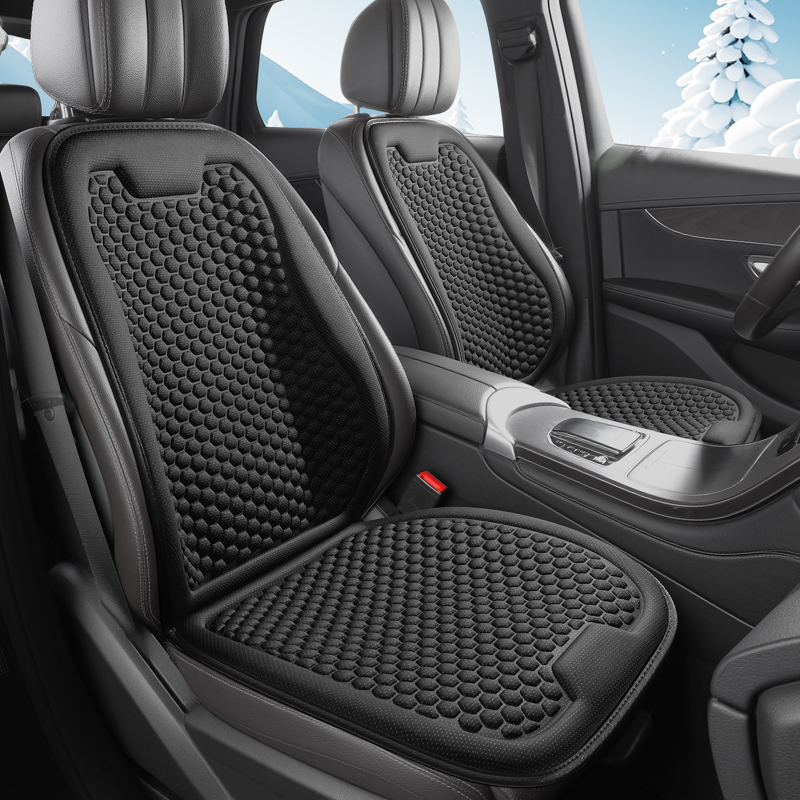 Car Seat Cushion Memory Foam - カーシートクッション - オールシーズン快適で通気性抜群、オフィスチェアクッション、3Dミニマリスト換気シングルシート冷却クッションP