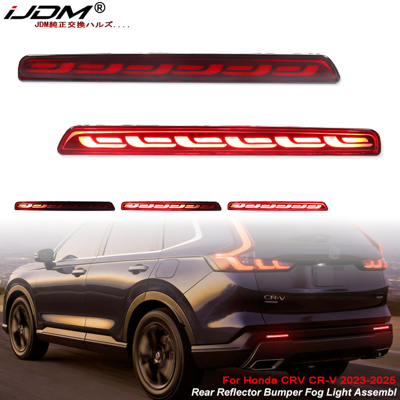 Car Accessories Honda Crv - ホンダCRV 2023 2024用 LEDリアバンパーリフレクターライト ダイナミックターンシグナルランプ ランニング警告ブレーキランプ