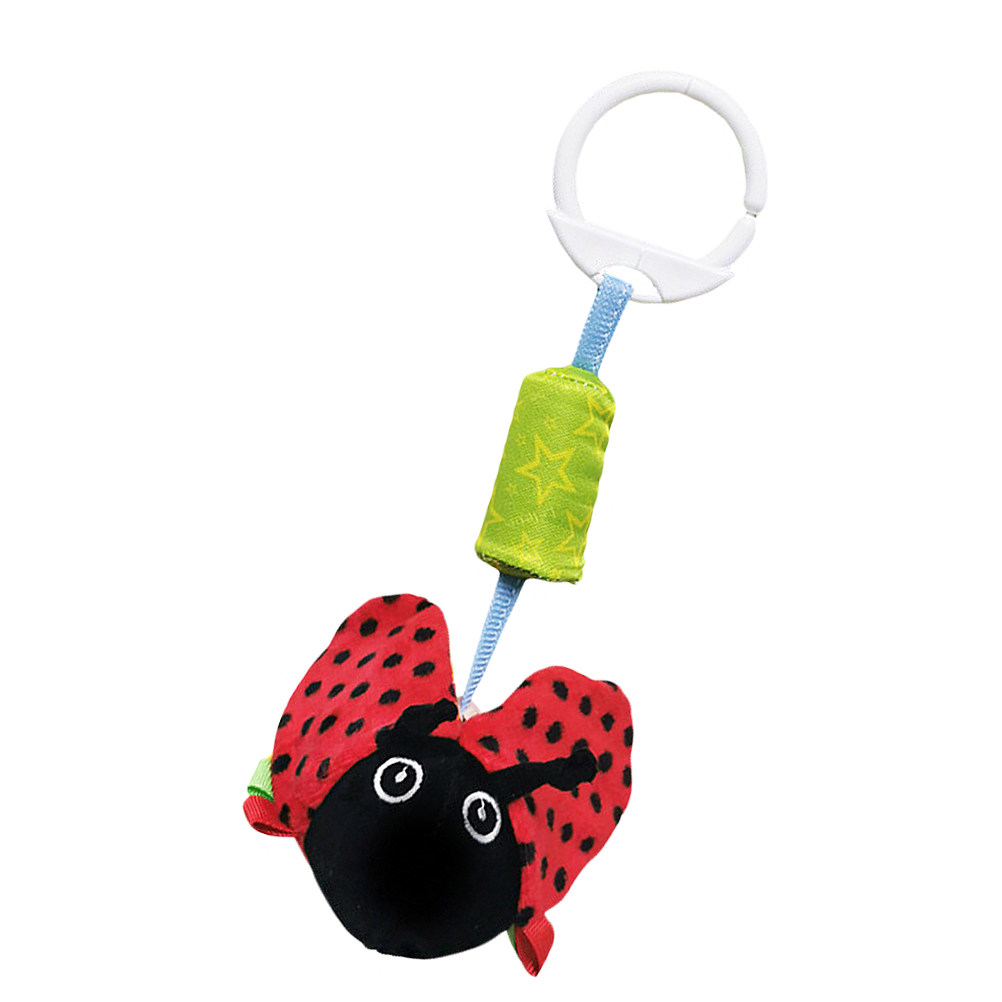Car Accessories For Baby - 風車チャイムハンギングラトル ベビーベッド・ベビーカー・チャイルドシート用アクセサリー - テントウムシ柄の漫画風ベビーベッドサイドラトル・クレードルペンダント