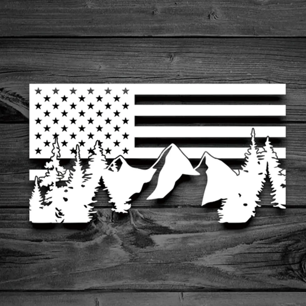Car Accessories Usa - 車のステッカーアメリカの国旗 PVC 自然林窓装飾クリエイティブデカール自動車スタイリング興味深いビニールデカール