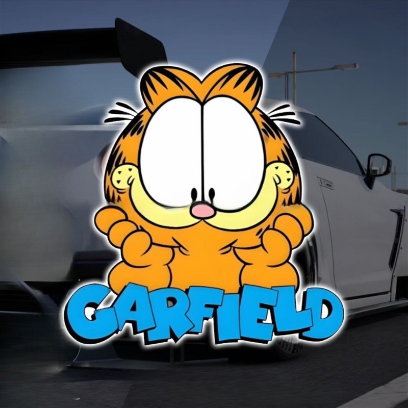 クリエイティブな漫画風のかわいいガーフィールドの車用ステッカ - Car Accessories Cute のレビューと価格