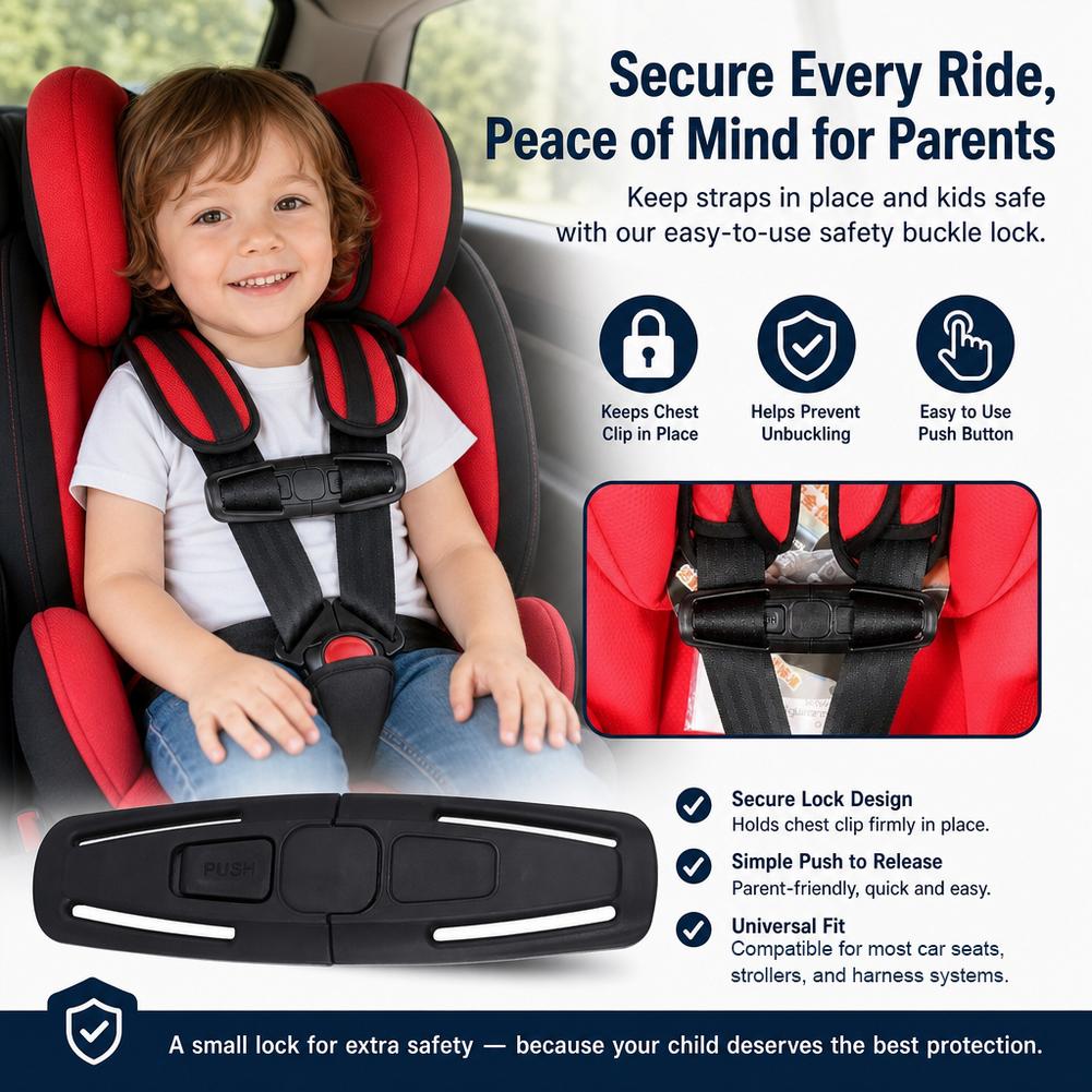車のチャイルドシートストラップクリップバックルチェストハーネ - Car Accessories For Baby のレビューと価格