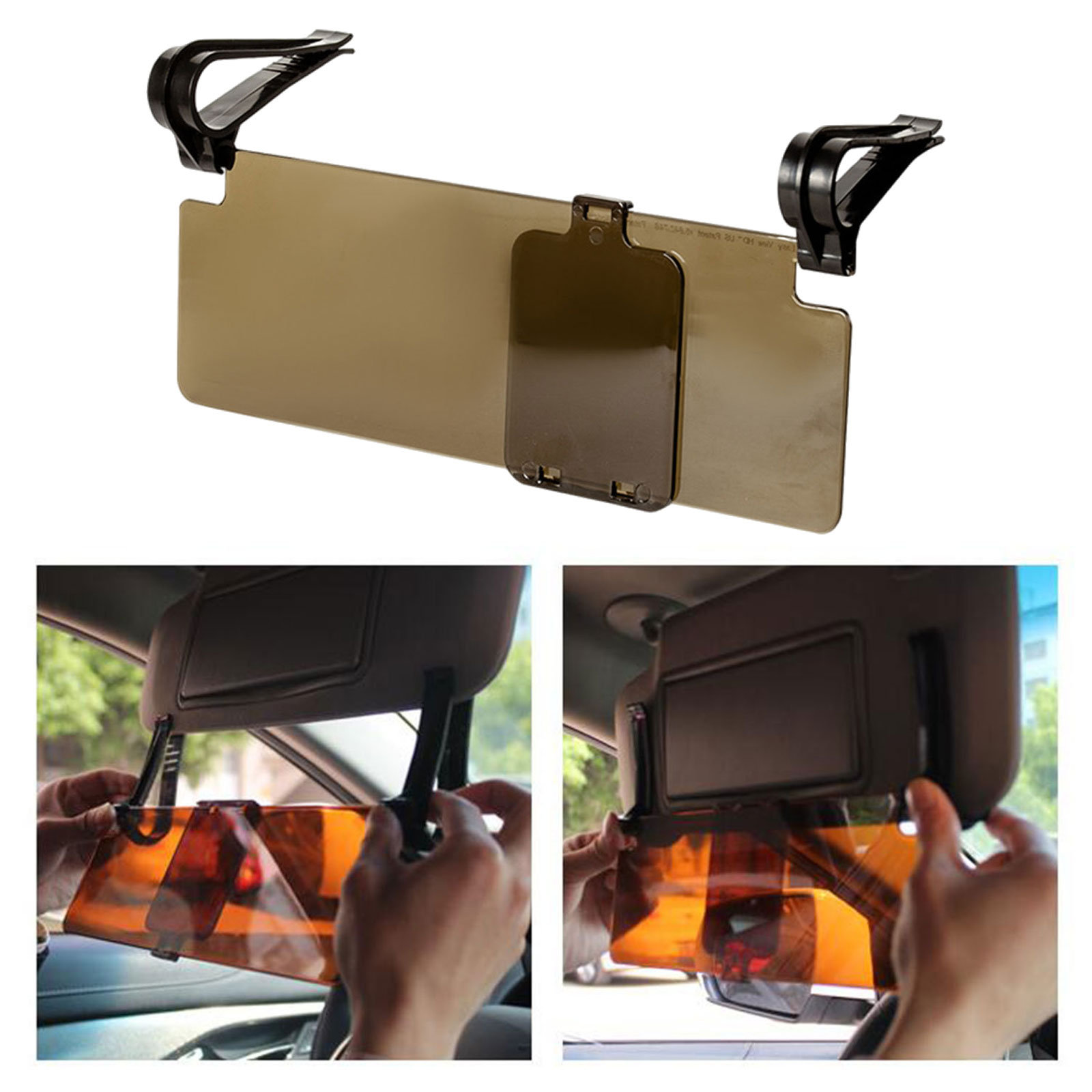 車のアンチグレアサンバイザー延長 2 in 1 グレアプロテ - Car Accessories For Night Driving のレビューと価格