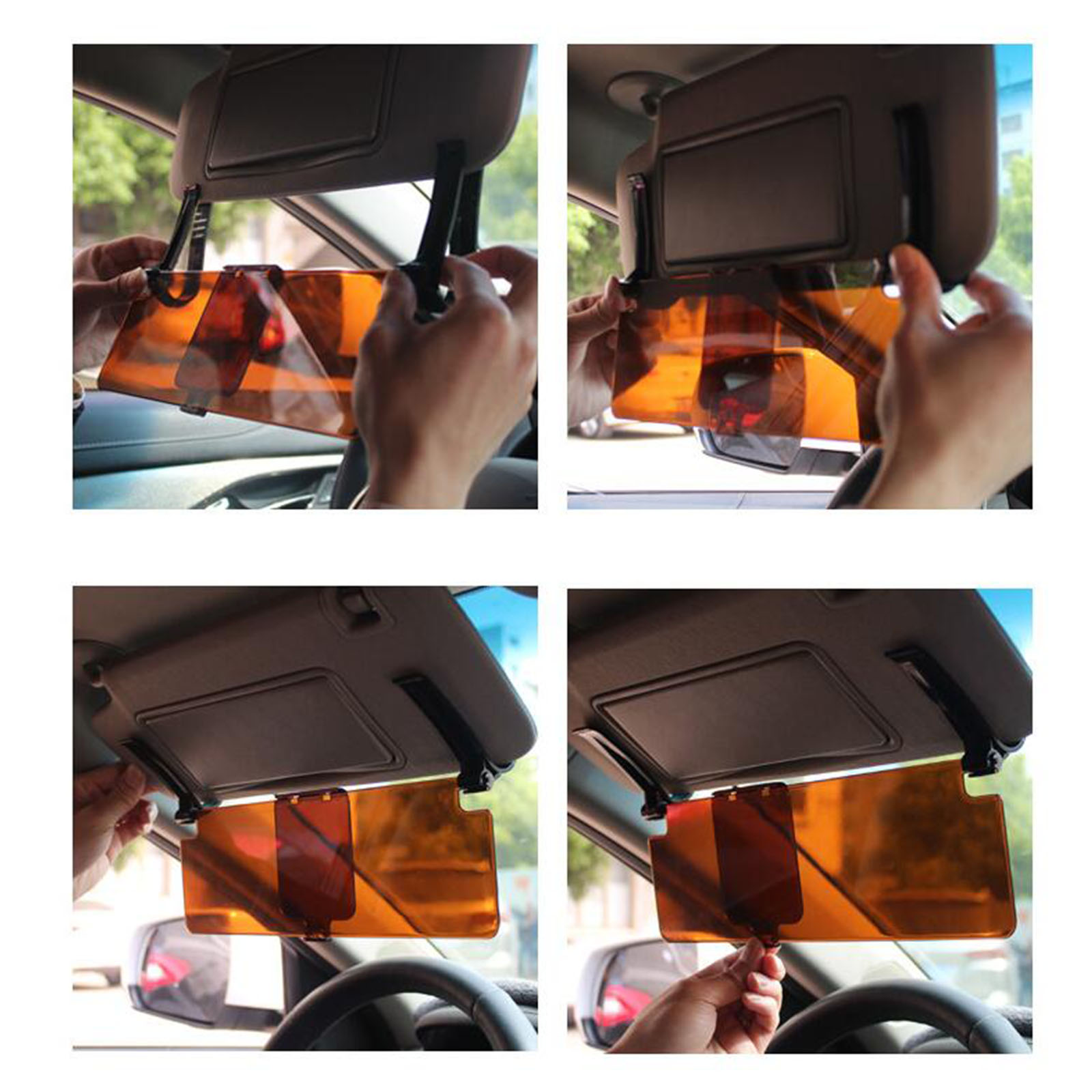 車のアンチグレアサンバイザー延長 2 in 1 グレアプロテ - Car Accessories For Night Driving のレビューと価格