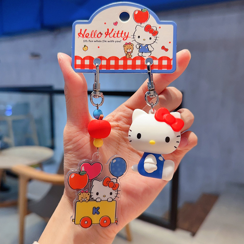 アニメハローキティキーホルダー Kt 猫チャームバックパック - Car Accessories Xmas のレビューと価格