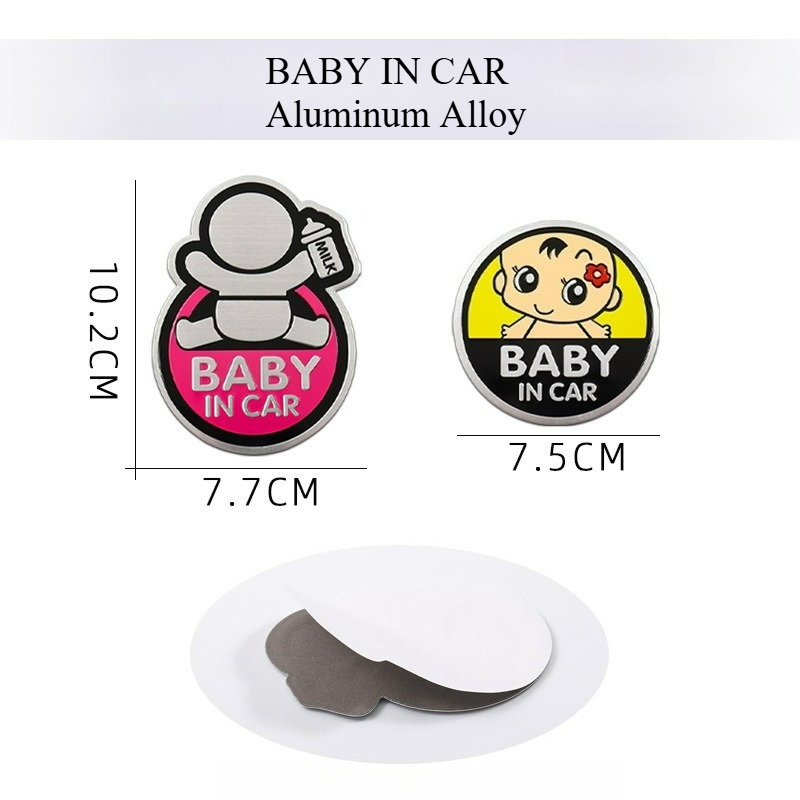 高品質修正 3D 金属アルミ合金警告車のステッカー BABY - Car Accessories For Baby のレビューと価格