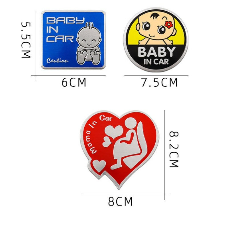 高品質修正 3D 金属アルミ合金警告車のステッカー BABY - Car Accessories For Baby のレビューと価格
