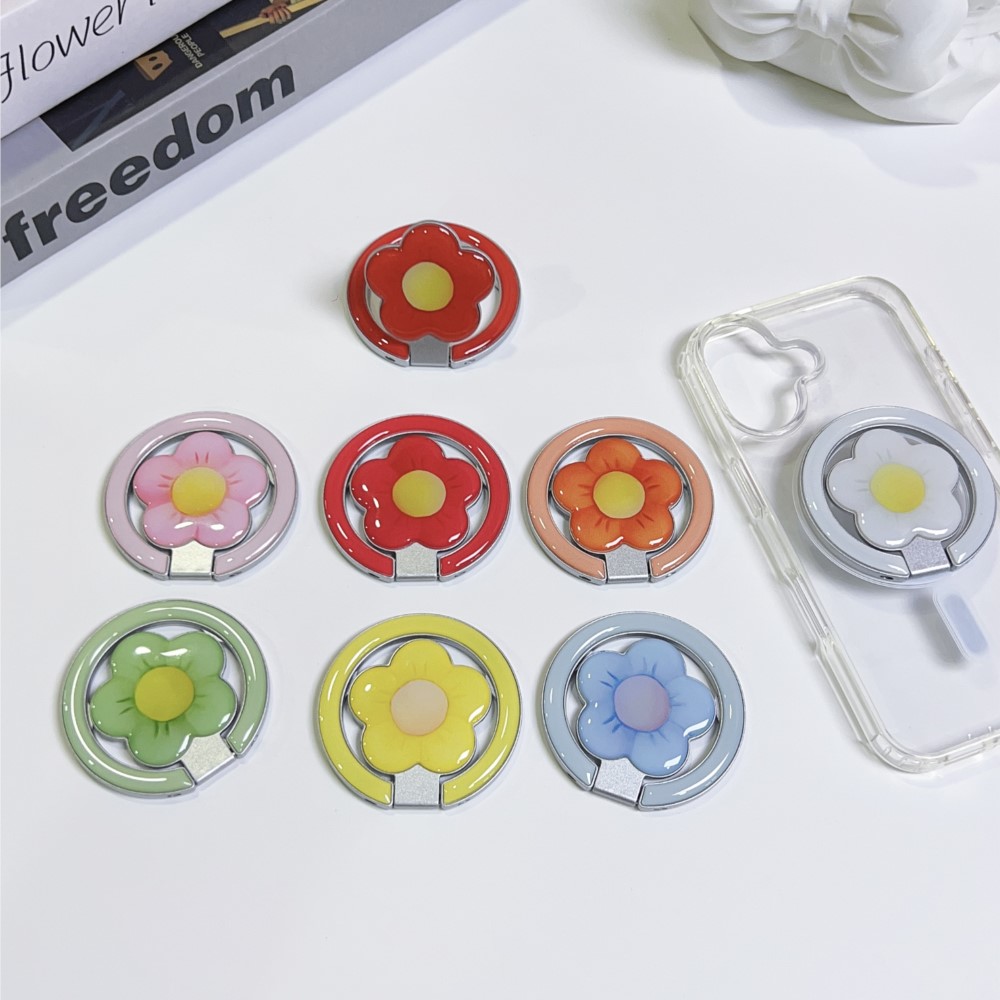 花型マグネット式折りたたみキックスタンド付きスマホリングホル - Car Accessories Cute のレビューと価格