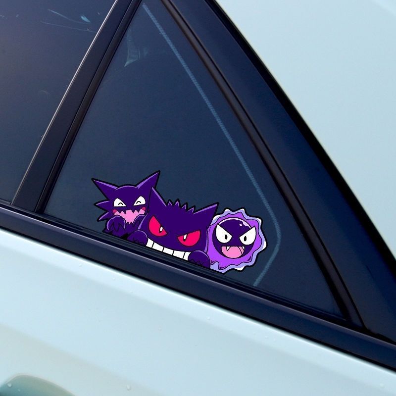 かわいいポケモンゲンガーのアニメカーステッカー、バイク、スク - Car Accessories Cute のレビューと価格