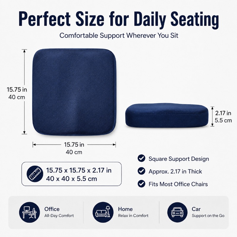 厚手のメモリーフォームチェアクッション 40x40x5.5c - Car Seat Cushion Memory Foam のレビューと価格