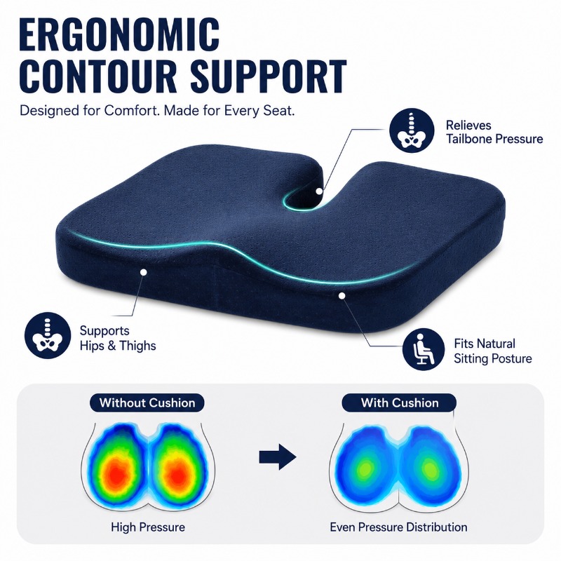 厚手のメモリーフォームチェアクッション 40x40x5.5c - Car Seat Cushion Memory Foam のレビューと価格