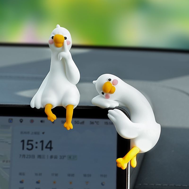 かわいい漫画の白いアヒル車のディスプレイ画面吊り下げ飾り小さ - Car Accessories Cute のレビューと価格