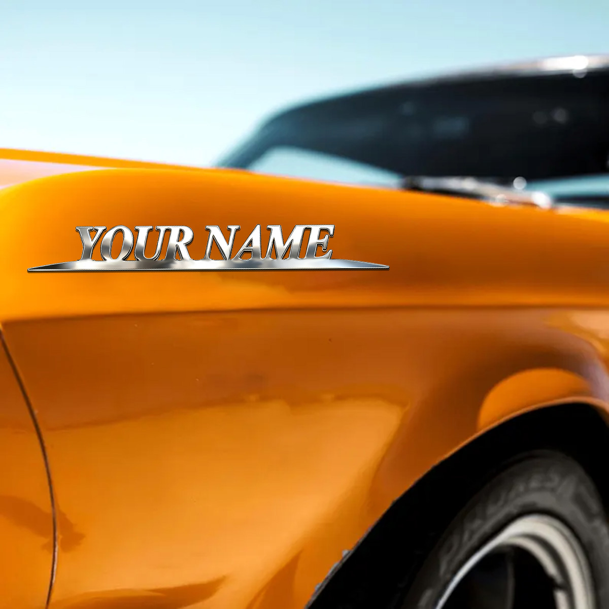 メタル製のおしゃれな「YOUR NAME」ステッカー、カスタ - Car Accessories For Baby のレビューと価格