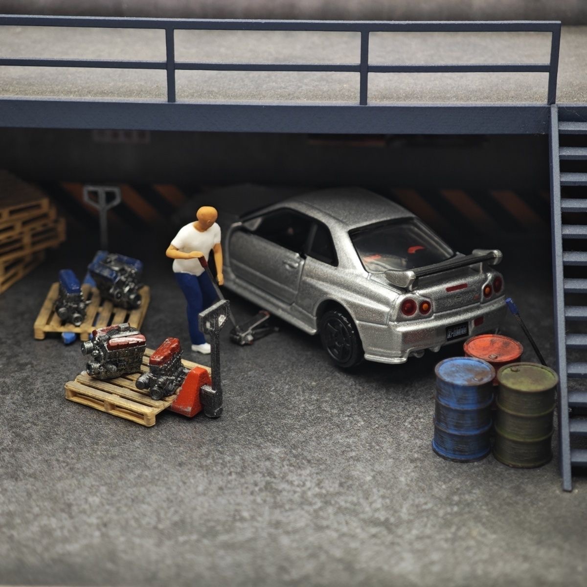 1:64 車模型修理工場シーン装飾、ジャッキ、ミニフィギュア - Car Accessories Shop のレビューと価格