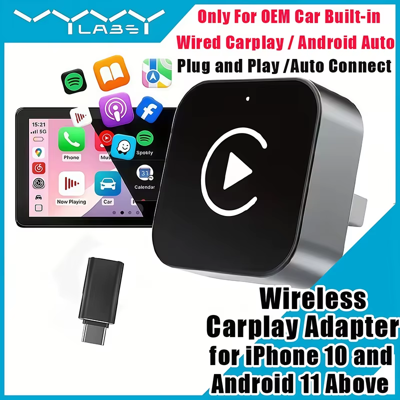 2-in-1 ワイヤレスCarPlayアダプター プラグアン - Car Accessories Usa のレビューと価格
