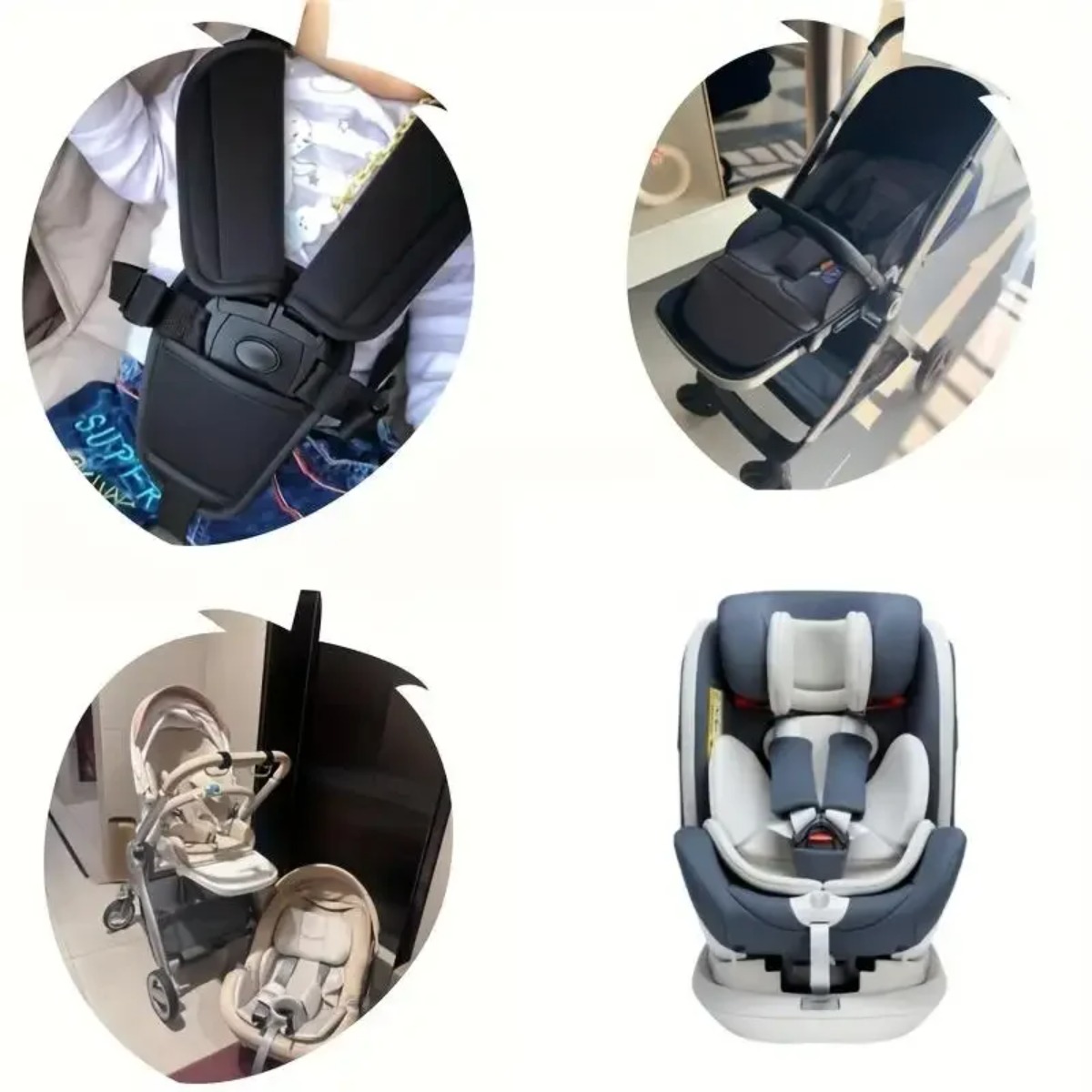 ベビーカーシートベルトパッドユニバーサルベビーカーショルダー - Car Accessories For Baby のレビューと価格