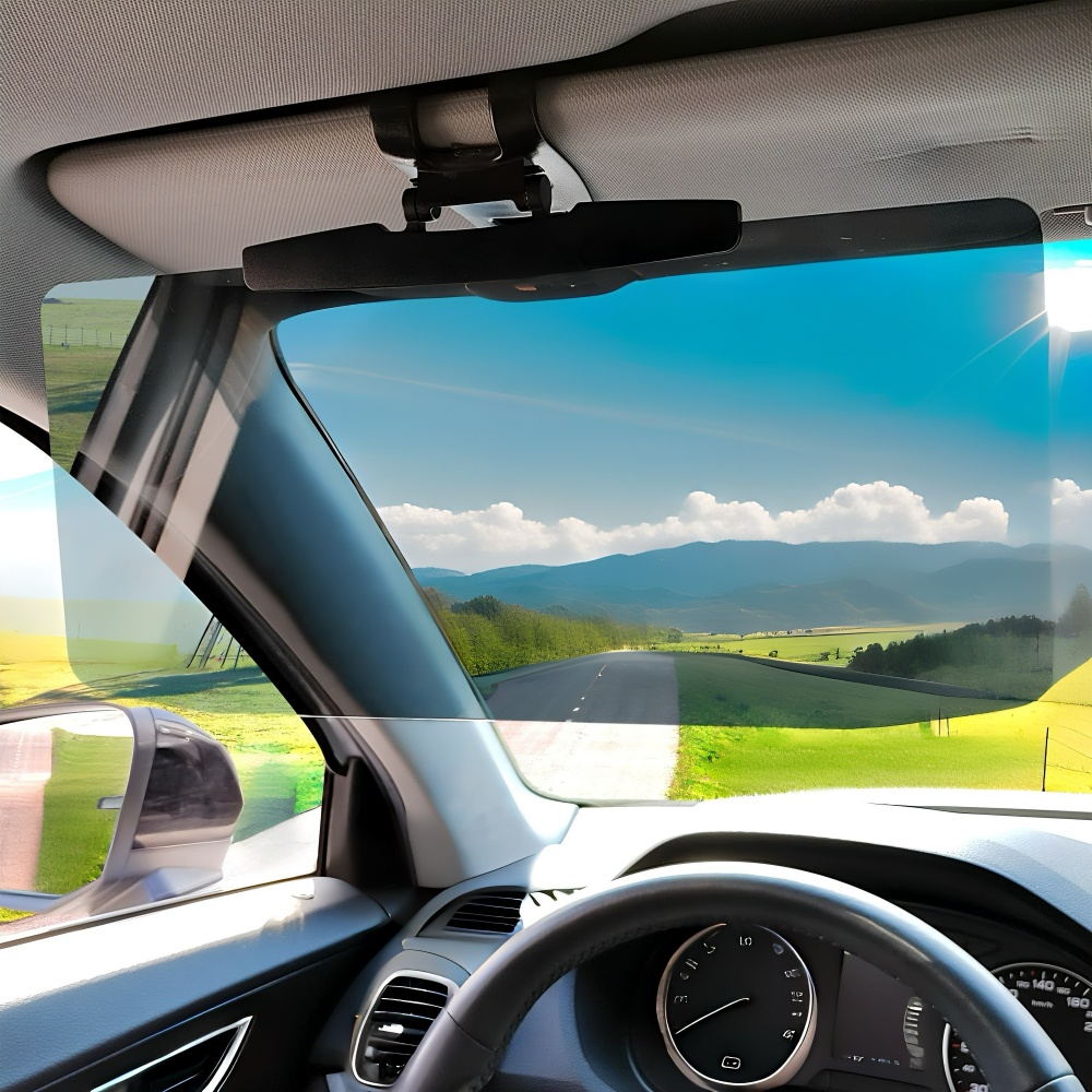 ユニバーサルカーアンチグレアバイザーエクステンダー偏光UV保 - Car Accessories For Night Driving のレビューと価格