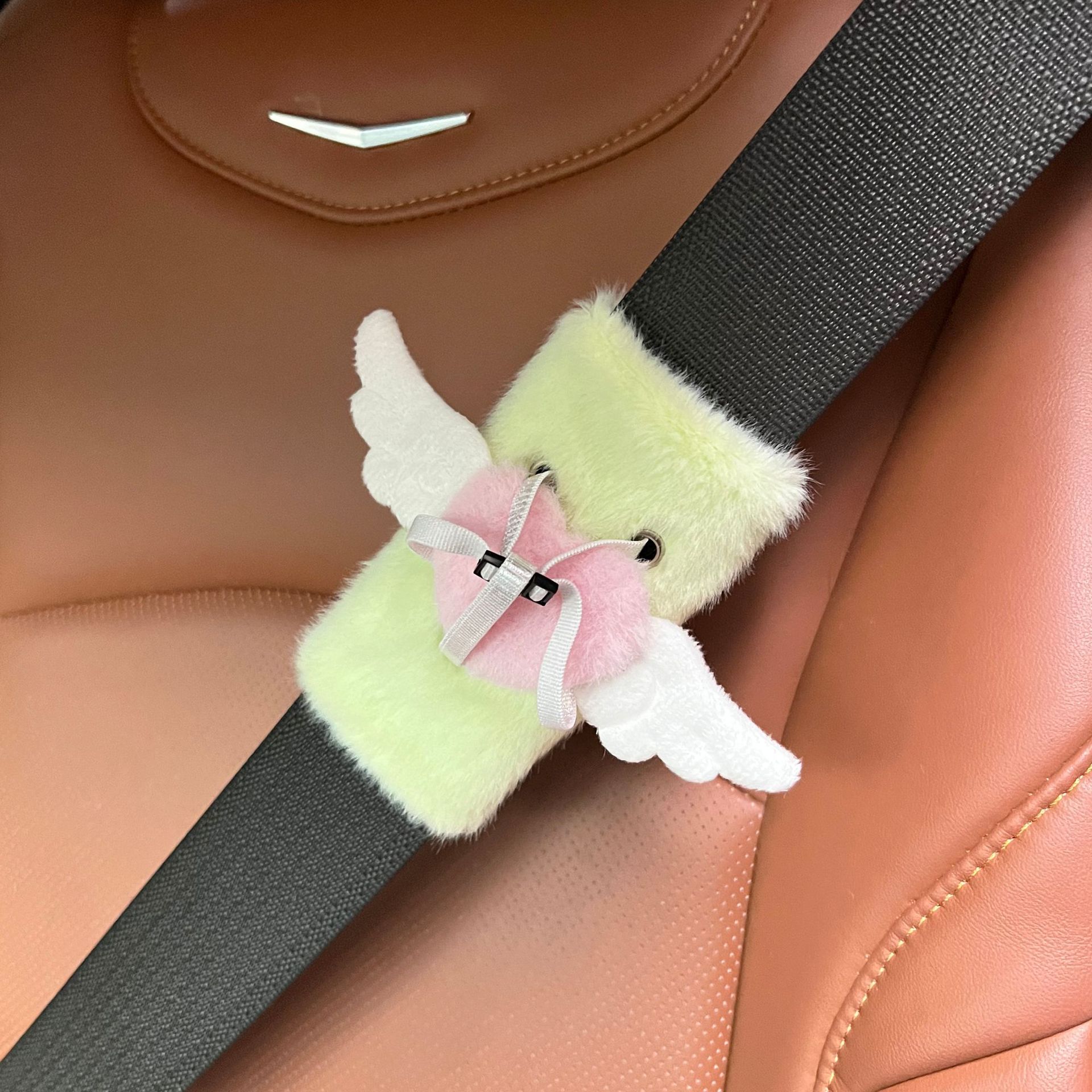 新しい 1 個車の漫画ソフトシートベルトカバー自動車シートベ - Car Accessories Cute のレビューと価格