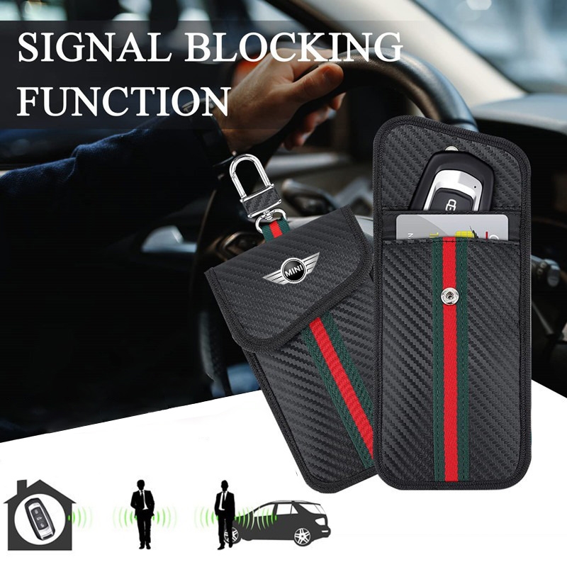車のキーケース信号遮断バッグ収納キーホルダーカードバッグアク - Car Key Signal Blocker のレビューと価格