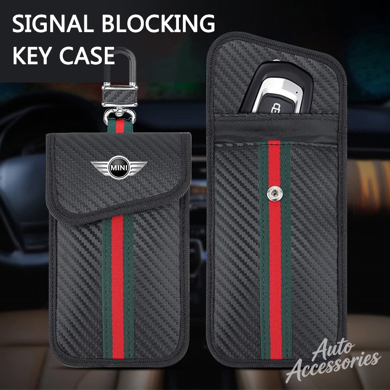 車のキーケース信号遮断バッグ収納キーホルダーカードバッグアク - Car Key Signal Blocker のレビューと価格