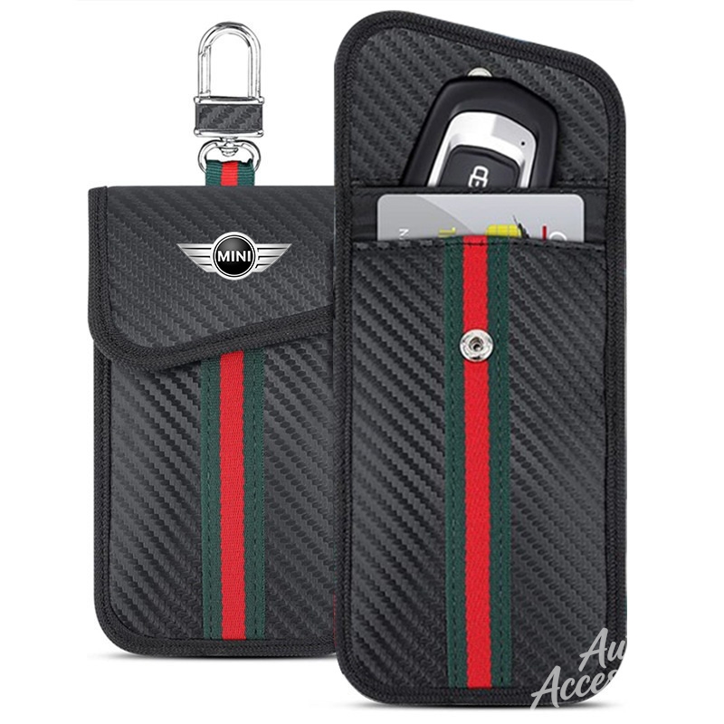 車のキーケース信号遮断バッグ収納キーホルダーカードバッグアク - Car Key Signal Blocker のレビューと価格
