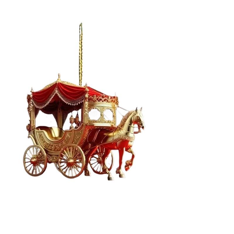 1 個馬車クリスマスオーナメント馬そり馬車 2D アクリルク - Car Accessories Xmas のレビューと価格