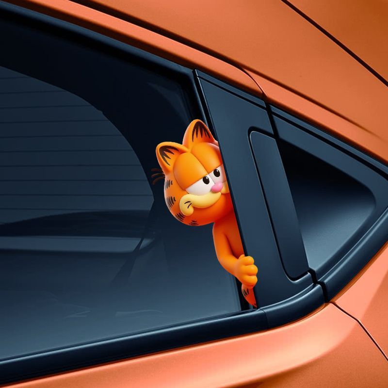ガーフィールドアニメ漫画かわいい面白い密かに観察しているステ - Car Accessories Cute のレビューと価格