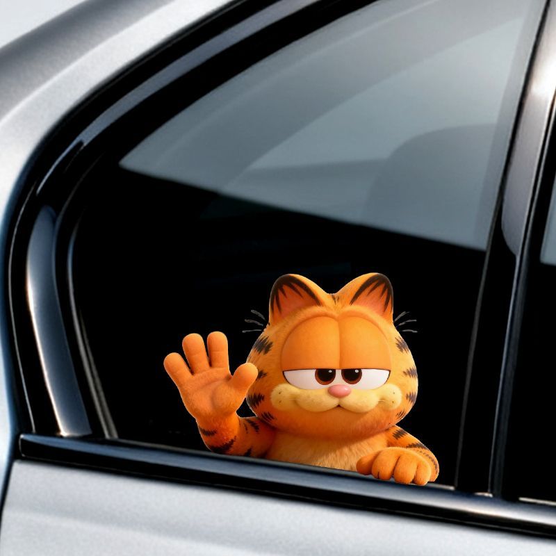 ガーフィールドアニメ漫画かわいい面白い密かに観察しているステ - Car Accessories Cute のレビューと価格