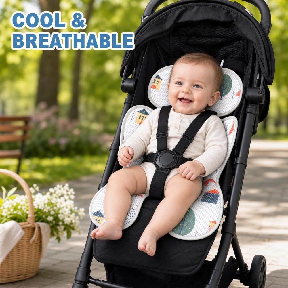ベビーカーシートクッション両面厚く暖かい幼児カーカートマット - Car Accessories For Baby のレビューと価格